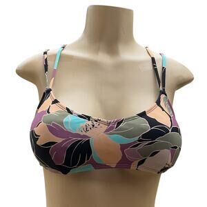 Salt + Cove Bikini Top Medium Floral Strappy Back Adjustable Swim Top